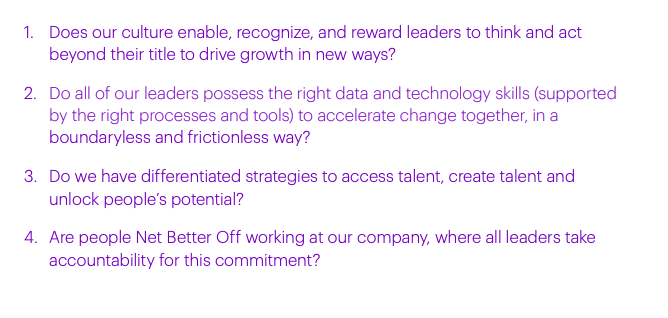 A list of recommended questions for HR from the Accenture report. 